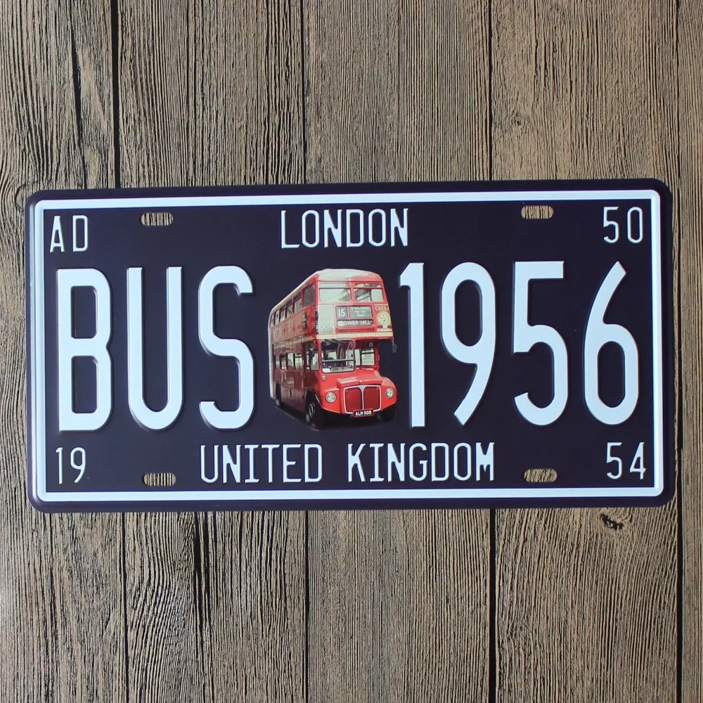 15x30-cm-vintage-license-plates-LONDON-BUS-1956-retro-iron-painting-wall-sticker-number-plate-metal