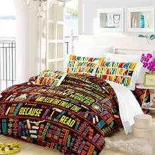 Colorful Bookshelf Print Bedding Set Books Letter Printed Duvet Cover Set Hobby Learner Cartoon Bed Cover Home Textile 3Pcs D49 Colorful Bookshelf Print Bedding Set Books Letter Printed Duvet Cover Set Hobby Learner Cartoon Bed Cover Home Textile 3Pcs D49