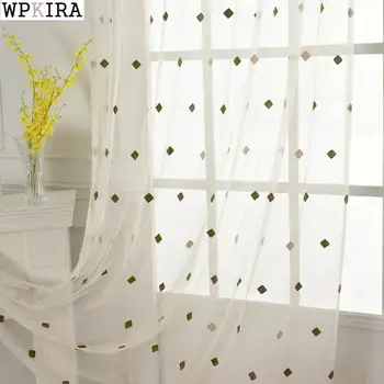 

Embroidery Tulle Curtain For Living Room Solid Color Purple Sheer Volie Modern Window Curtain White Drapes Treatment S323&30