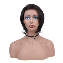 Short Lace Front Human Hair Wigs For Black Women Brazilian Straight Hair Lace Wig with Natural Hairline Non Remy