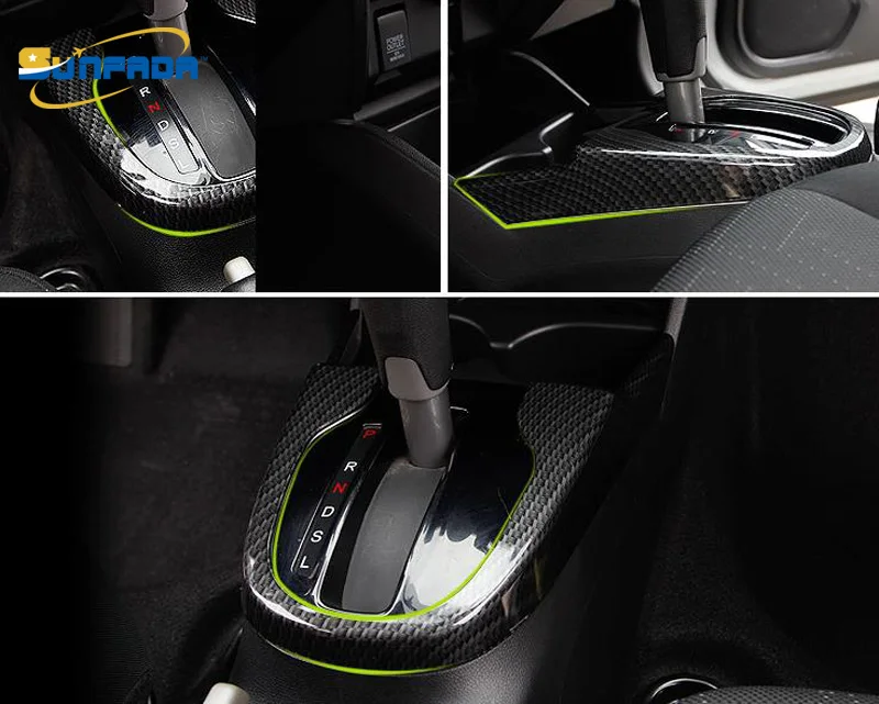 SUNFADA новейший дизайн карбоновая текстурная панель переключения передач рамка декоративная крышка для Honda FIT JAZZ- AT модель