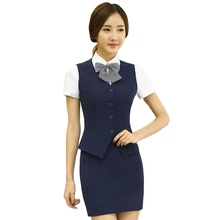 2018 summer New work wear women’s skirt suit office fashion waistcoat skirt ladies formal set XXXL vest With skirt