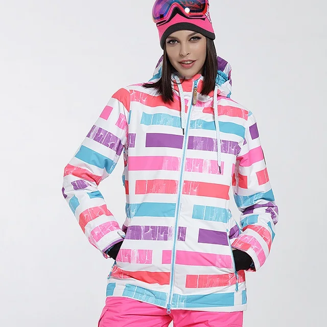 Лыжи куртка женская GSOU SNOW,сноуборд куртки женские, горнолыжная куртка,горнолыжный костюм,костюм лыжный женский,горные лыжи пиджак - Цвет: color 16