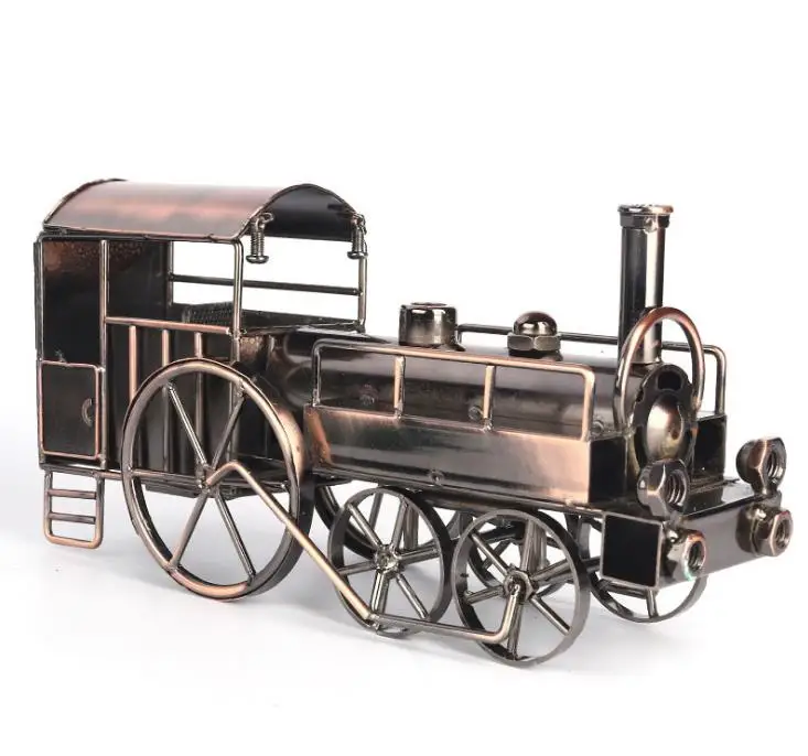 

high quality Antique Style Tin Toys ancient steam locomotive 19th century train Metal Models toys for children Vintage toys