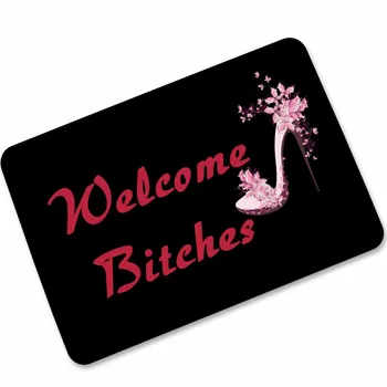 

Drop shipping Welcome Please Remove Your High-heeled Shoes Doormat For Entrance Floor Pad Indoor Rubber Rugs Anti-slip Carpet