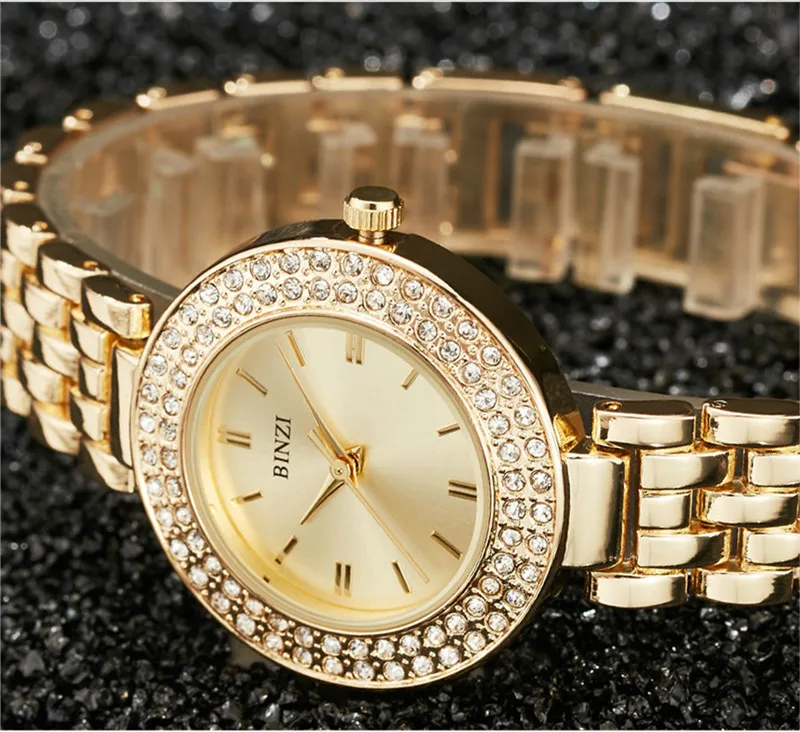 Relogio Feminino montre femme 2018 New Ladies Bracelet Watch For Women Rhinestone Gold Wrist Watch Top Brand Luxury Female Clock (8)