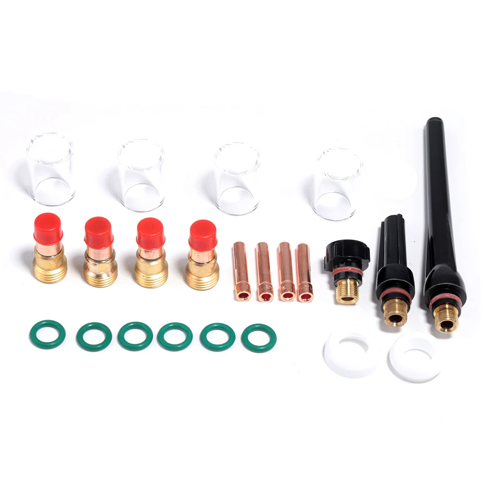 23Pcs Welding Torch Gas Lens 10 Pyrex Glass Cup Kit TIG WP-26 For SP WP17//18//26