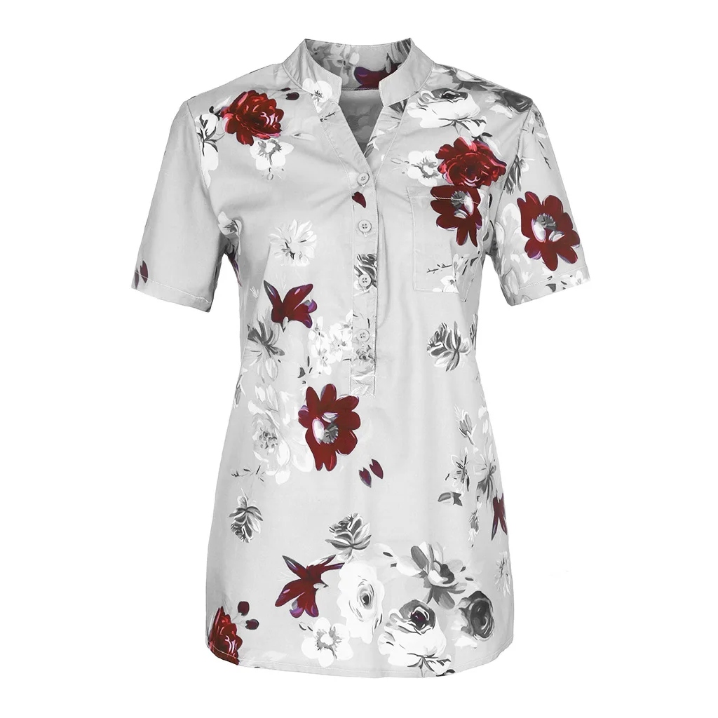 Womens Tops And Blouses Plus Size 5XL Short Sleeve Ladies Office Summer Blouse Women Elegant Shirt Top Femme Blusas Mujer 2019 17