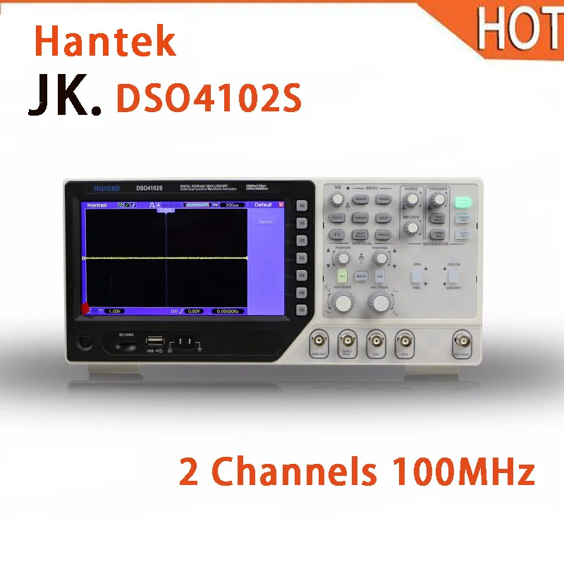 

Hantek DSO4102S Newest Digital storage oscilloscope 7" 64K TFT LCD screen 2 channel 100M 1GSa/s Arbitrary waveform Oscilloscopes