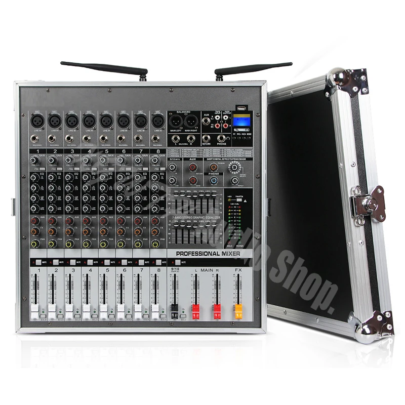 1000W+1000W Amplifier Mixer Professional DJ 8