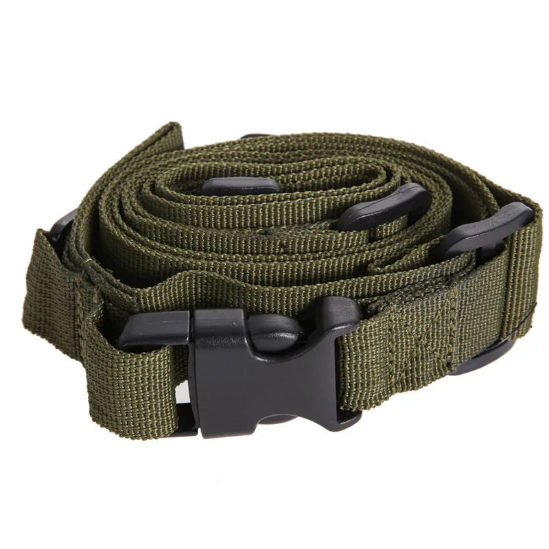 

Tactical 3 Point Nylon Adjustable Bungee Rifle Sling Swivels System Airsoft Gun Strap Paintball Gun Sling for Hunting Army Green
