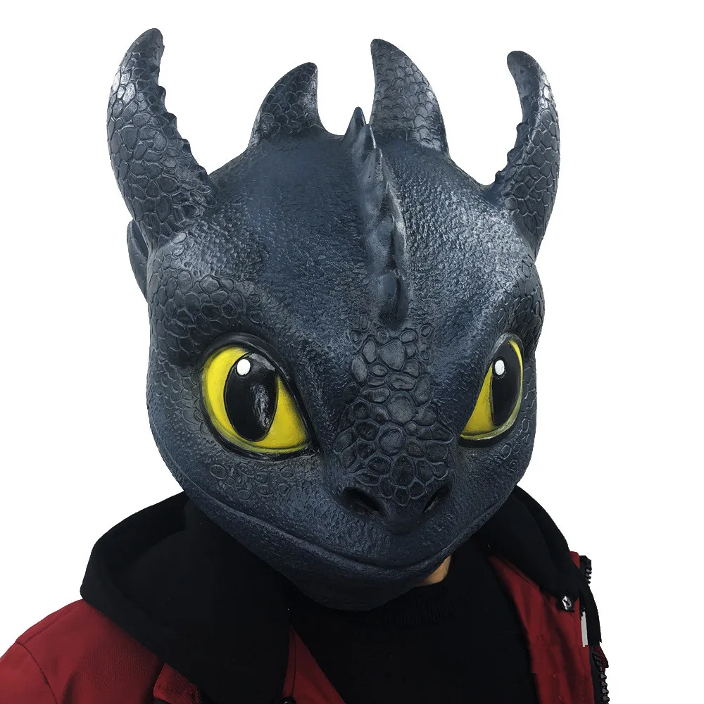 New How to Train Your Dragon Light Fury Toothless Night Fury Cosplay Mask Helmet Latex Masks Kids Adult Cosplay Props Toy Gift