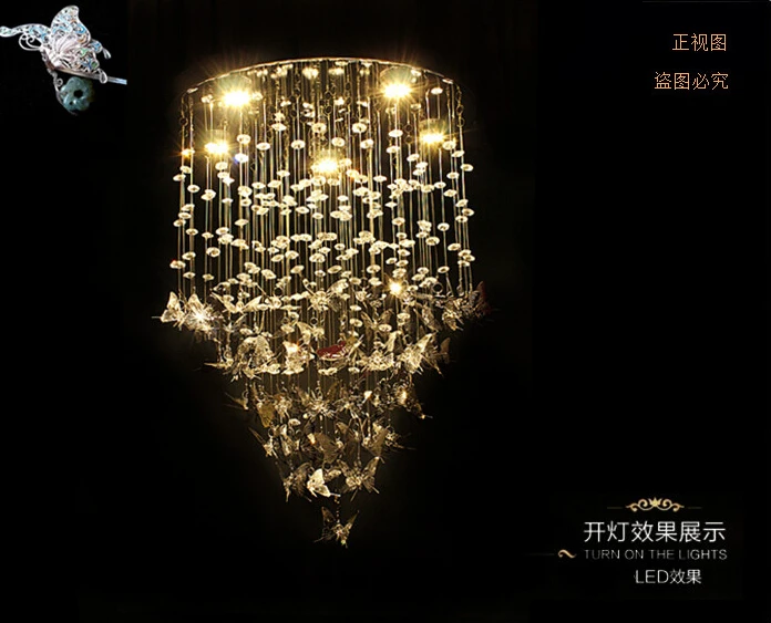 Современный K9 хрустальный подвесной светильник s подвесной светильник с хромированной бабочкой для домашнего декора в помещении для спальни Caboche светильник для гостиной