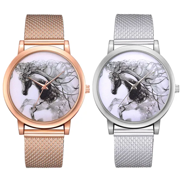 Top Brand Watches Women Fashion Horse Plastic Alloy Mesh Unisex Sport Watch Men Top Brand Watches Women Fashion Horse Plastic Alloy Mesh Unisex Sport Watch Men