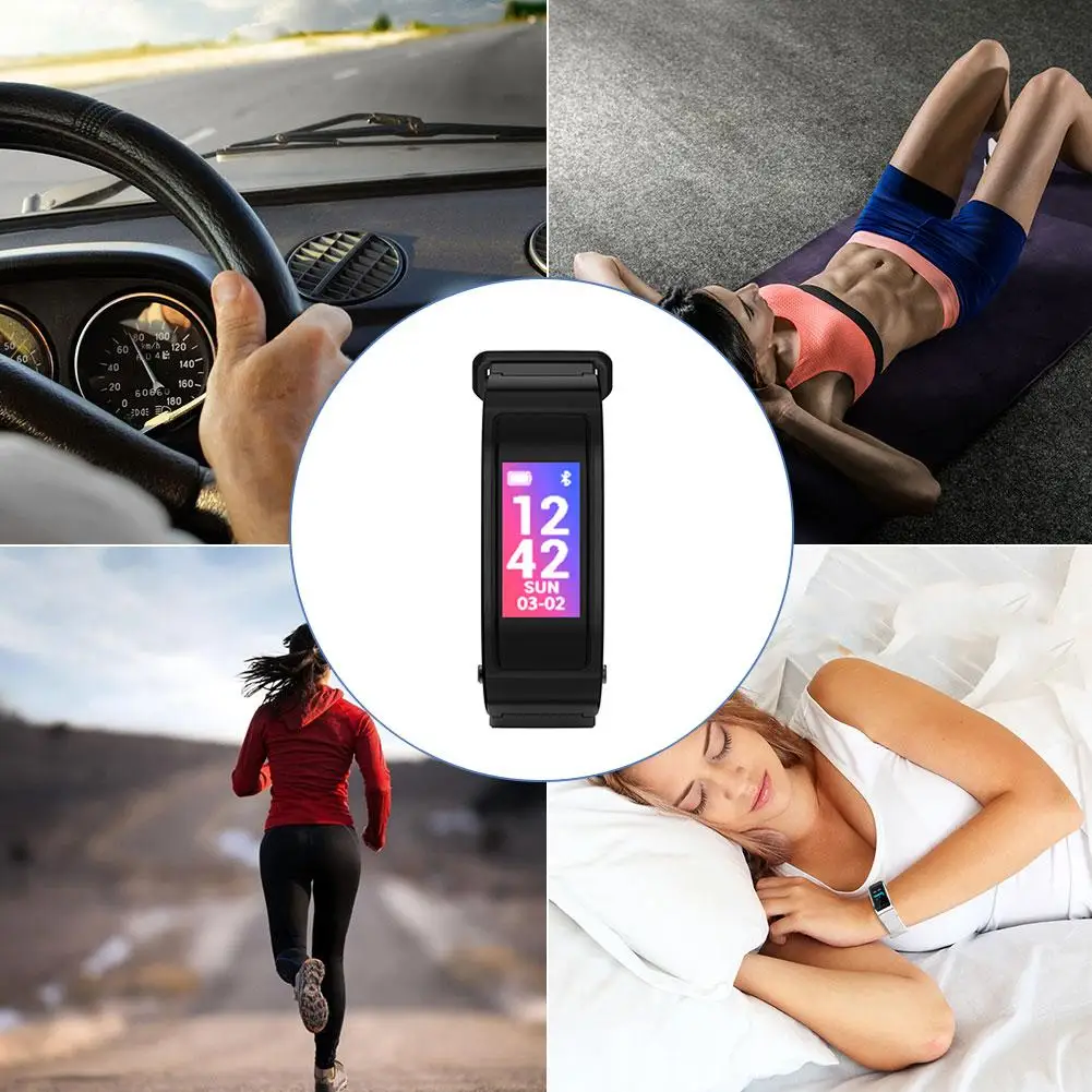 Newest Bluetooth Earphone Smart Bracelet Answer Call Smart Talk Band Intelligent Bluetooth Talk Bracelet Sports Black 2018