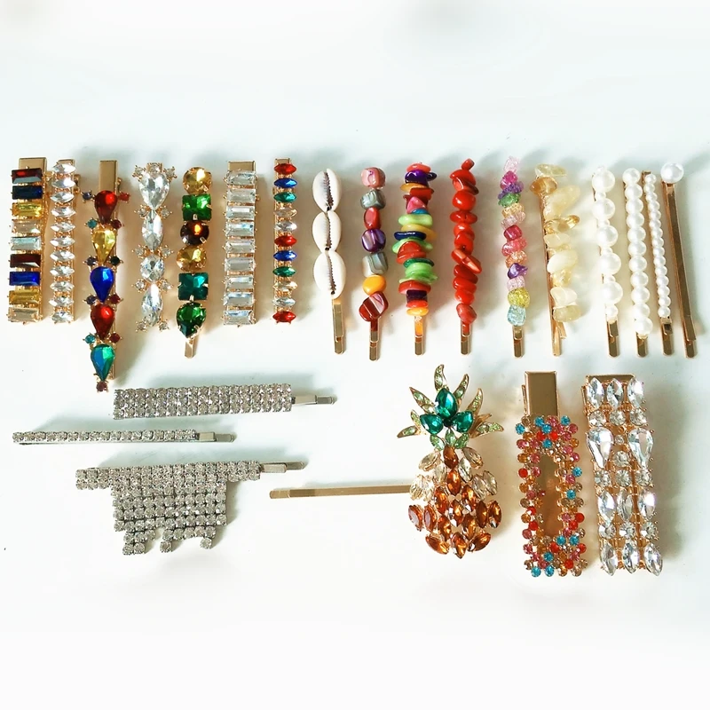 

Cute Fruit Pineapple Hair Clip Pins Women Girls Baby Crystal Barrettes Wedding Bridal ZA Jewelry Accessories Barrettes