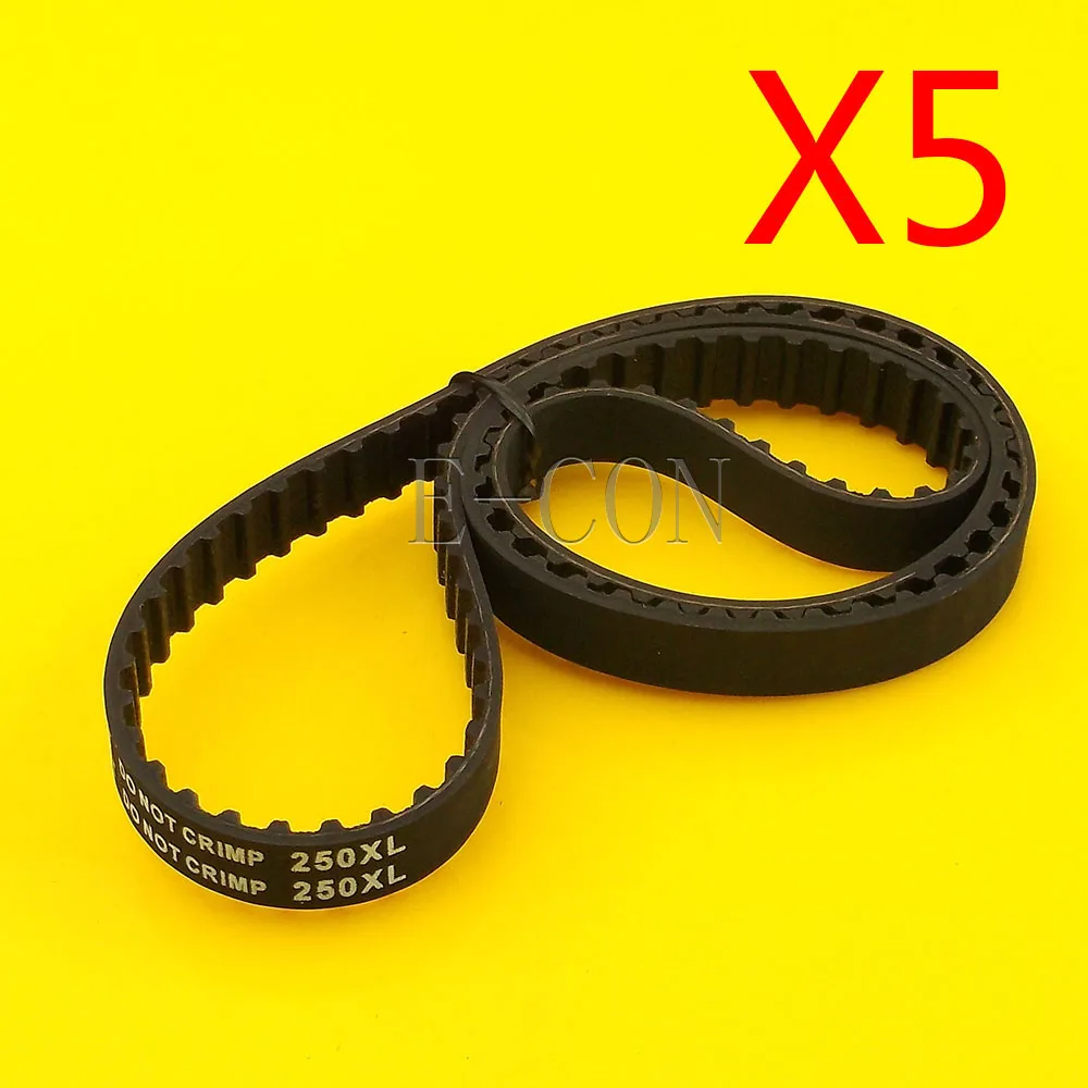 

5pcs 250XL Timing Belt L039 125Teeth Width 0.39inch(10mm) XL Positive Drive Pulley for CNC Stepper Motor and Engraving Machine