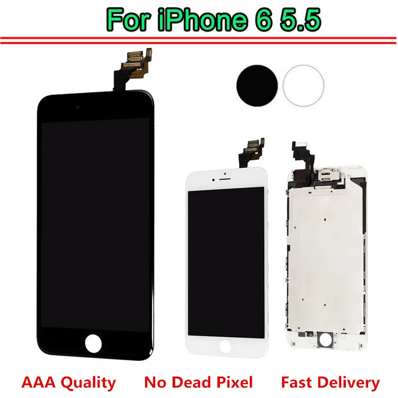 1 шт. полный комплект ЖК дисплей для iPhone 6 Plus экран дигитайзер сборка с фронтальной