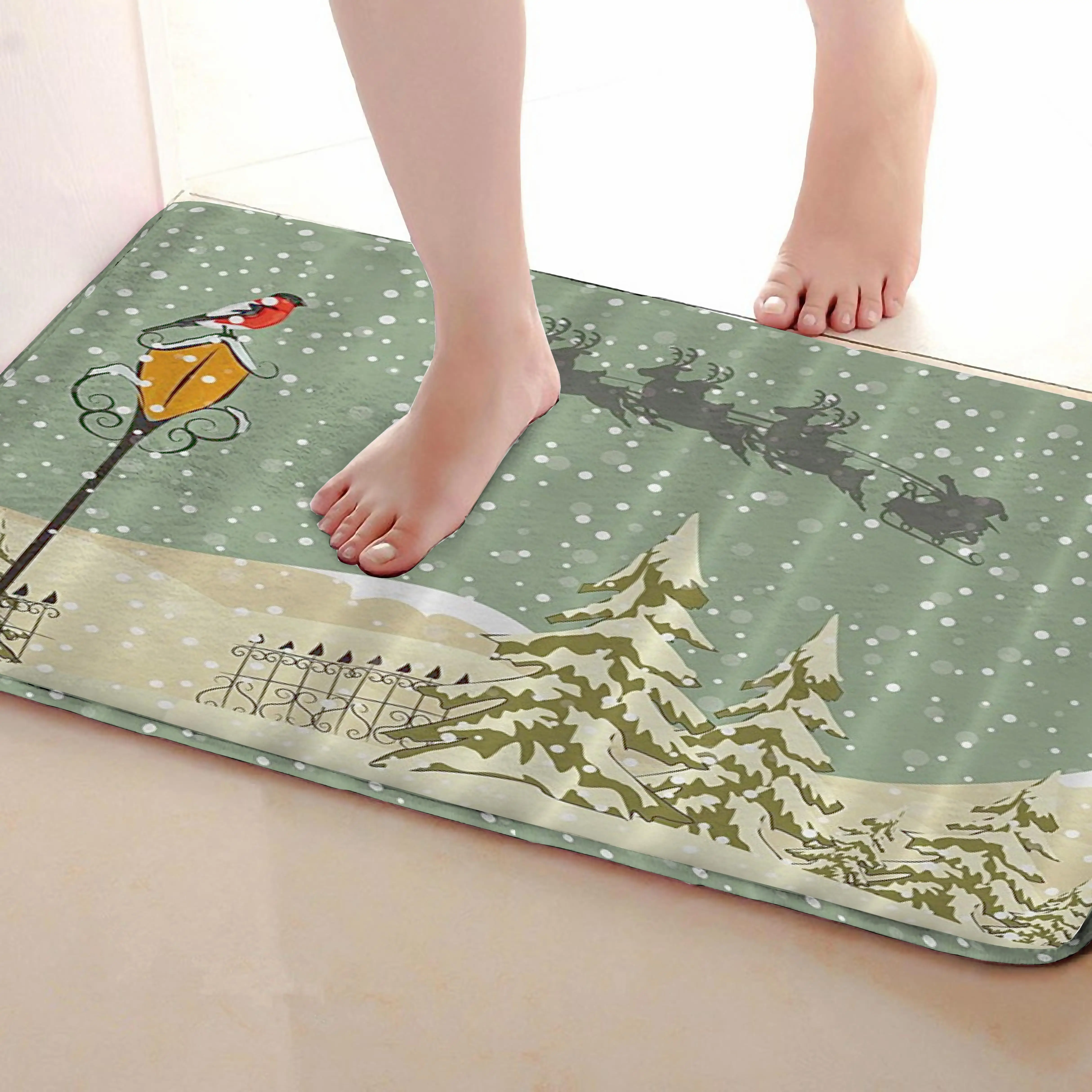 Зимние Стиль открытый Коврики S, забавные Нескользящие Для ванной Коврики, двери Коврики S, дверь входная Коврики s