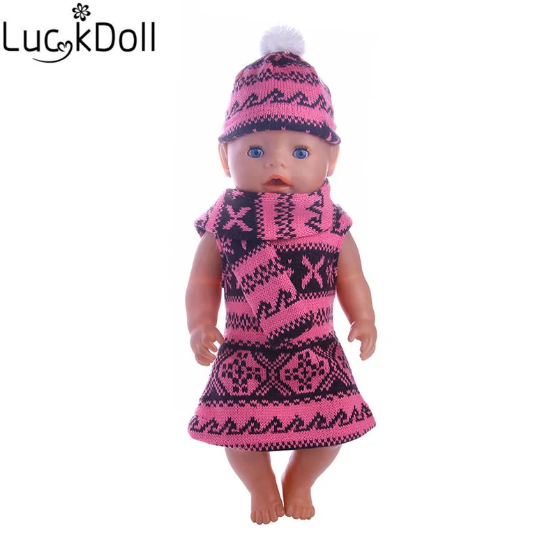 Luckdoll одежда вязаная рубашка 7 шт./стиль подходит для 43 см кукла аксессуары Детский Рождественский подарок для selec n966-n1486
