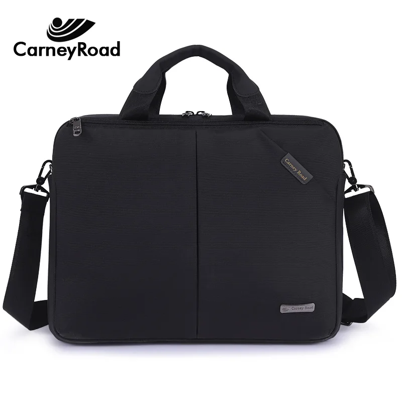 Carneyroad, деловой портфель Оксфорд для мужчин и женщин, 13, 14 дюймов, сумки для ноутбука, повседневные сумки для документов, мужские Офисные Сумки, водонепроницаемые дорожные сумки - Цвет: Black