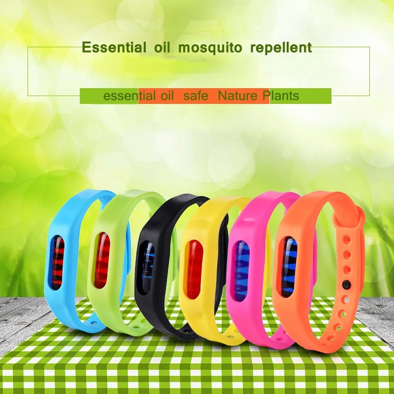 Summer Baby Kid Silicone Anti Mosquito Pest Insect Repellent Wrist Band Bracelet Natural Mosquito Repellent Liquid Color Random