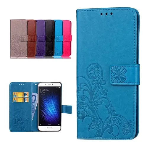 Для Xiaomi5 Xiaomi 5 Mi5 M5 Флип Folio Stand PU кожаный Ремешок Телефон Case Four Leaf Clover Бумажник