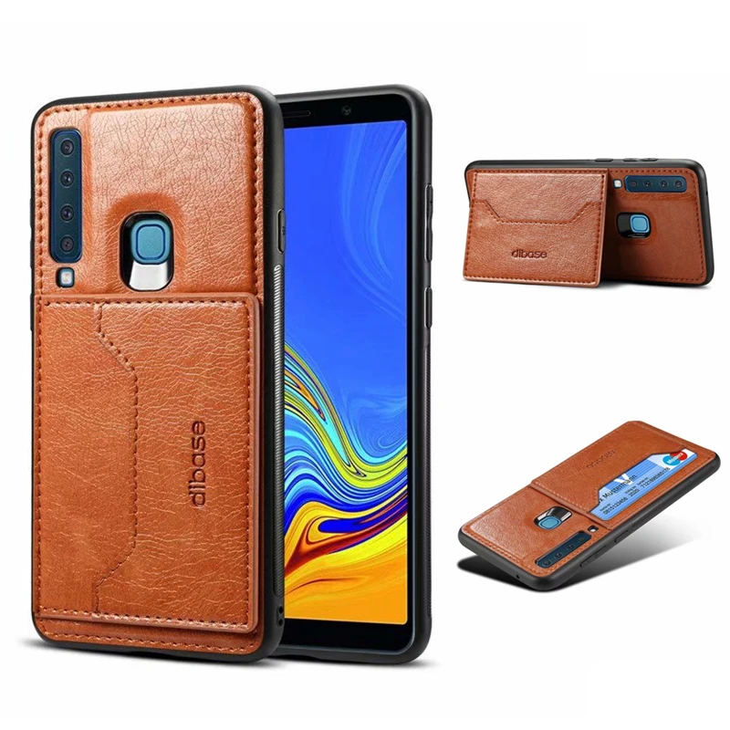 

For Samsung Galaxy A7 A9 2018 Luxury Business PU Leather Wallet Case For Galaxy A6 A8 Plus 2018 Slim Hybrid Card Stand Cover