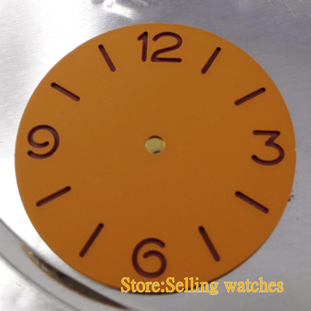 

Parnis 38.9mm sandwich sterile orange dial fit ETA 6497 6498 movement watch
