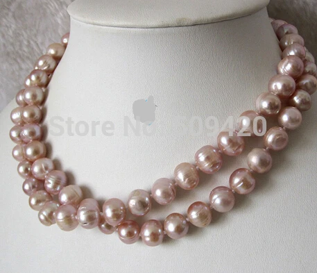 

~~ W&O667 >>32" 9 mm Lavender Off Round Freshwater Pearl Necklace Jewelry