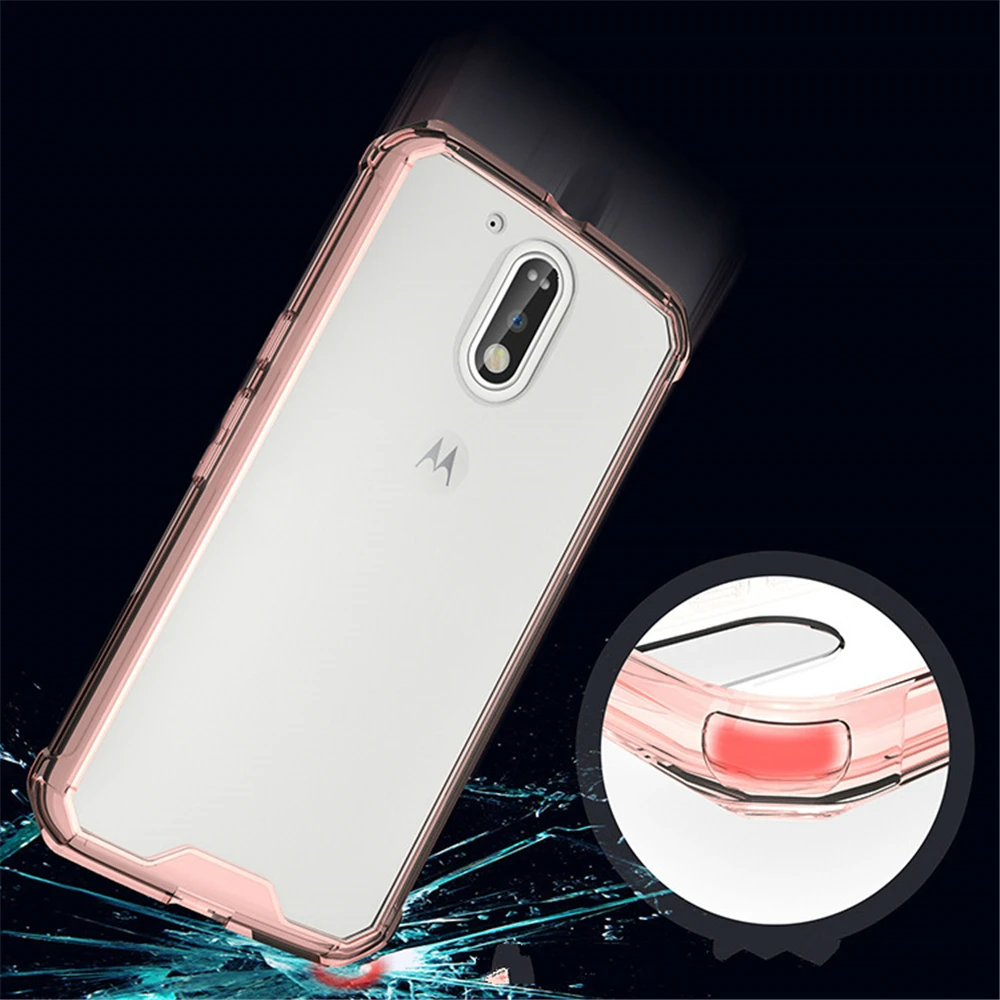 Прозрачный телефон чехлы для Motorola Moto G4 плюс 5 дюйм(ов) антидетонационных