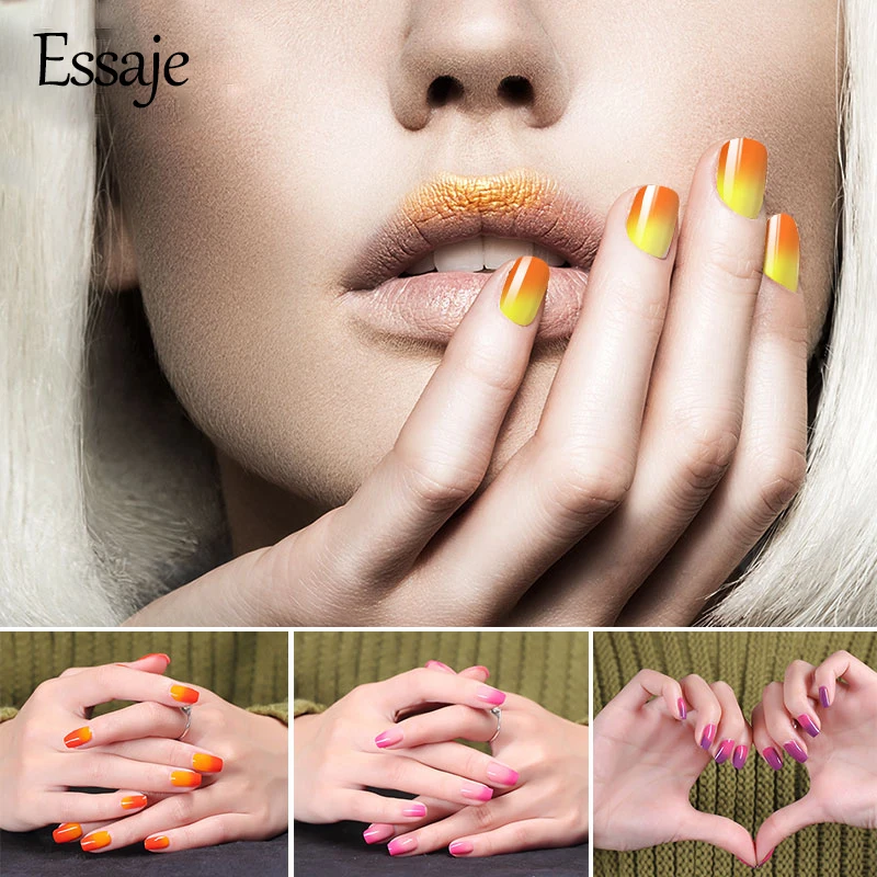 Essaje Mood Changing Gel Nail Polish Long-Lasting Soak-Off Led UV Lacquer Chameleon Manicure Varnish | Красота и здоровье