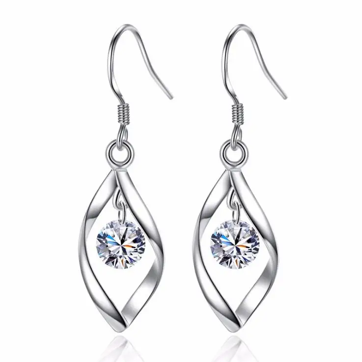 Женские серьги гвоздики с кристаллами серебро 925 пробы|crystal stud earrings|fashion earringsstud