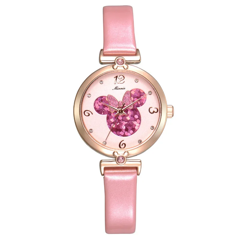 

women's watch Disney brand Mickey Mouse woman watches luxury leather quarter ladies clocks waterproof diamond women watch
