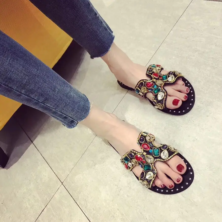 Bout À Show Mujer as Chaussons Diapositives Casual Plage Mixte Couleur Sandales Zapatos Slingback Femme Chaussures Dames As Show Sandalias Cristal Ouvert wnFBwqY0xg