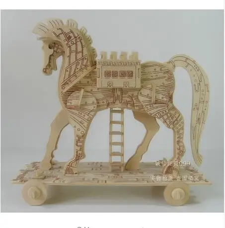 Деревянная игрушка Candice guo Деревянный 3D пазл греческая Подарочная модель сделай