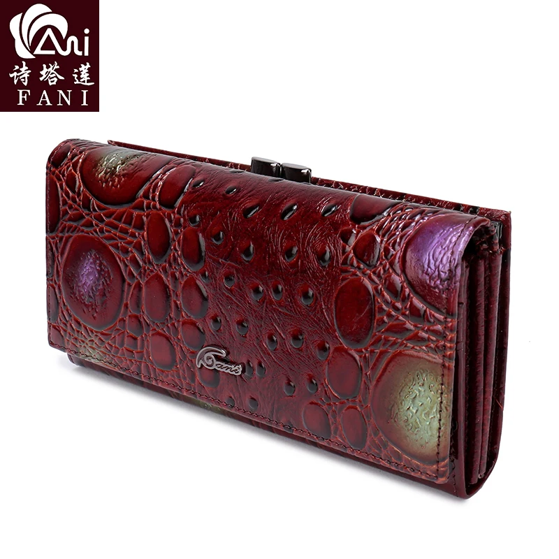 

FANI Top Quality Latest Long Women Wallet Fashion Girls Change Clasp Purse Money Coin Card Holders Wallets Lady Money Pouch Bag