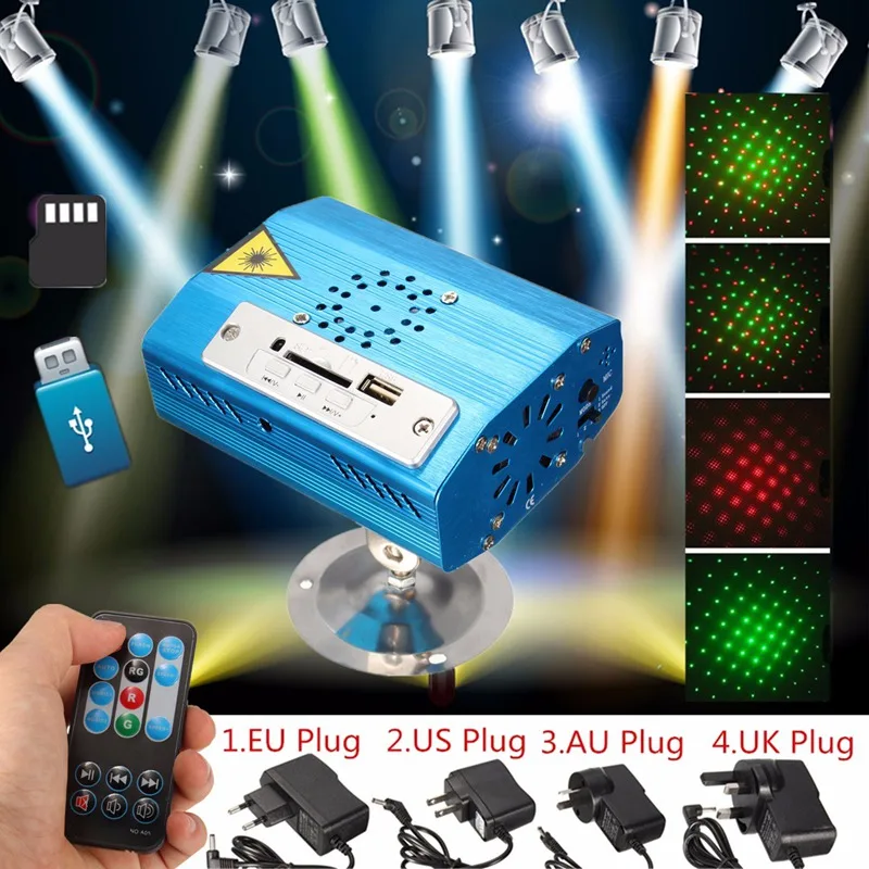 

Mini USB LED Stage Light Projector Laser Stage Lighting Effect Home Party KTV DJ Club Pub Bar Lamp With Remote Control