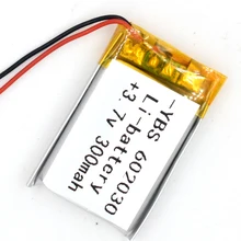 10pcs 3.7v 300 mah li-polímero bateria recarregável 602030 li po íon para gps bluetooth mp3 mp4 mp5 relógio 062030