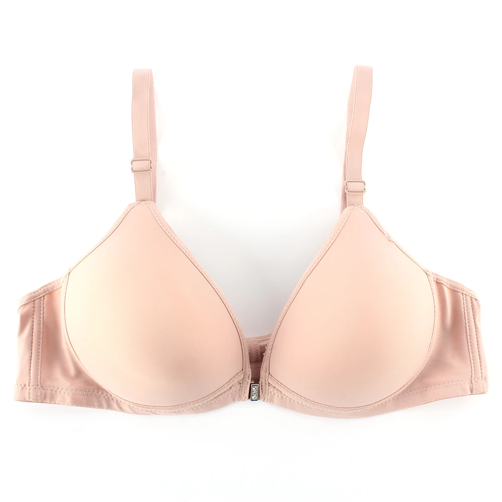 

Sexy Women Smooth Front Closure Thin Padded Racerback Seamless Push Up Bra Top
