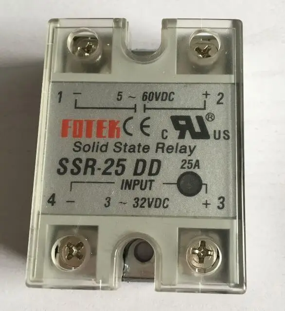 

5-60VDC to 3-32VDC 25A SSR-25DD Solid State Relay Module with Plastic Cover