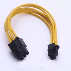 DIY для Mac/материнская плата маленький Тип 6pin к pci-e PCIe 6pin для Графика карты Питание короткий кабель желтый