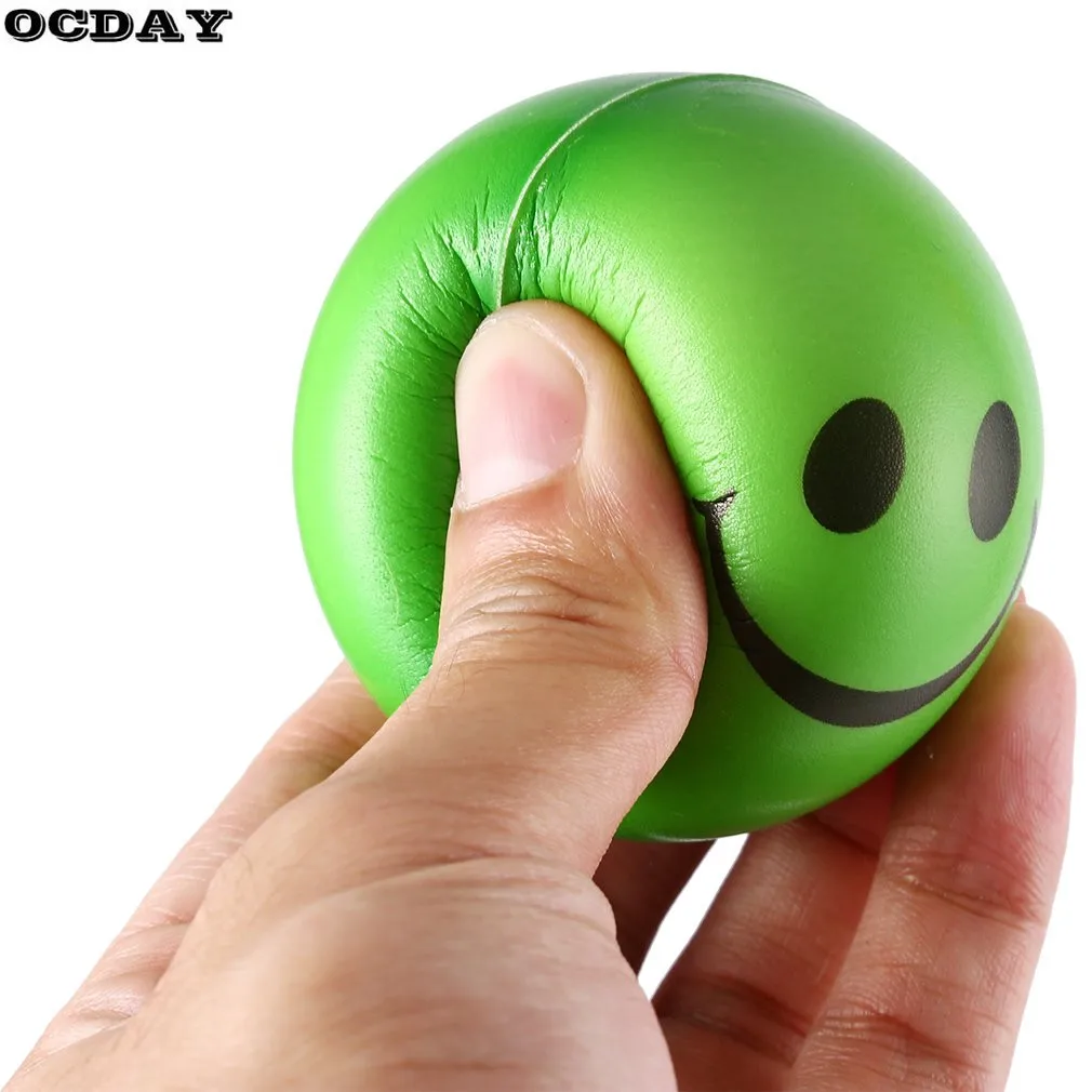 12PCS Smile Face Stress Relief Sponge Foam Balls Hand Strength Squeeze