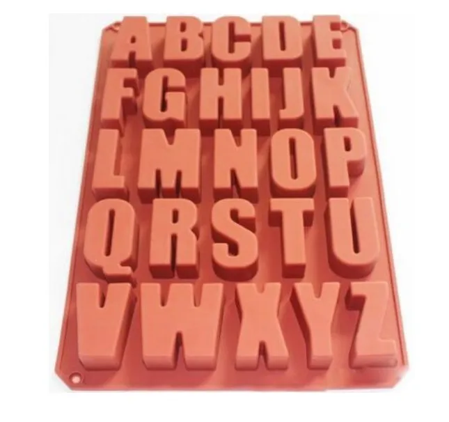 

26 Cavity Alphabet Letter Soap Silicone Mould Ice Cube Chocolate Candy Soap Silicone Mold 22*33.8*2.6cm Cake Decoration Pan E611