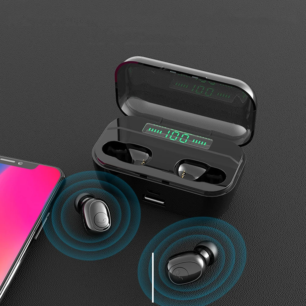 

Newest Bluetooth Earphone 8D Stereo Sport Wireless Earbuds headset Mini TWS Earphones Waterproof Headphone with 3500mAh Power