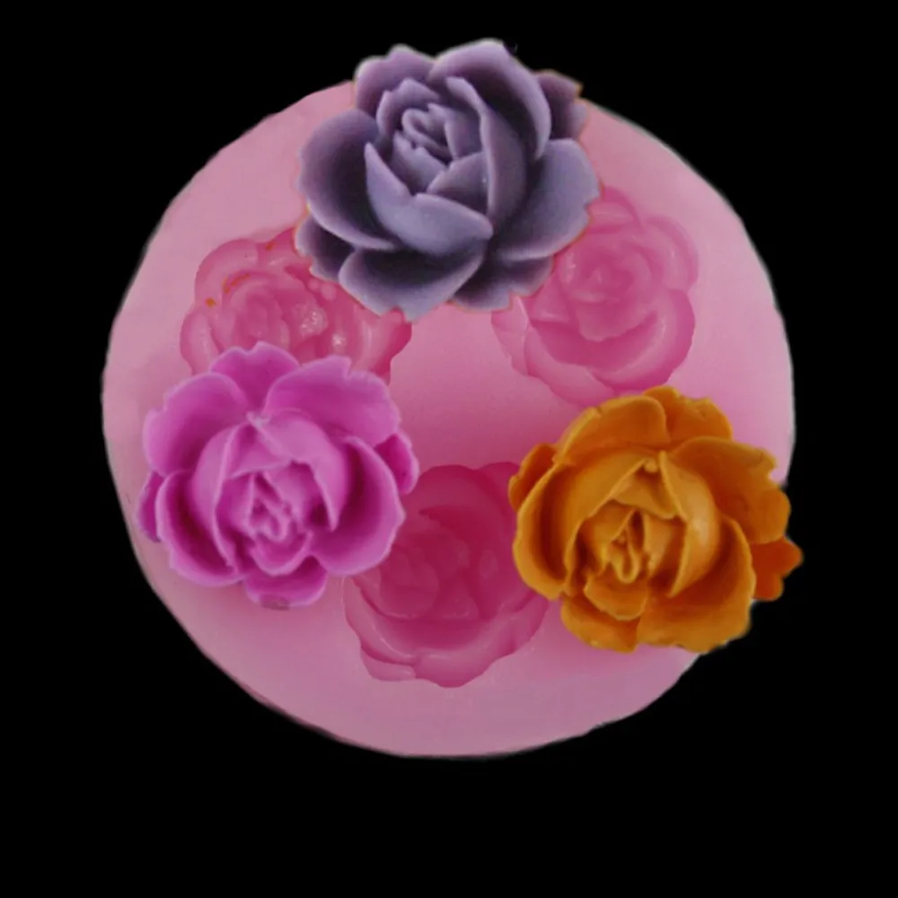 

Flower Bloom Rose shape Silicone Fondant Soap 3D Cake Mold Cupcake Jelly Candy Chocolate Decoration Baking Tool Moulds #10