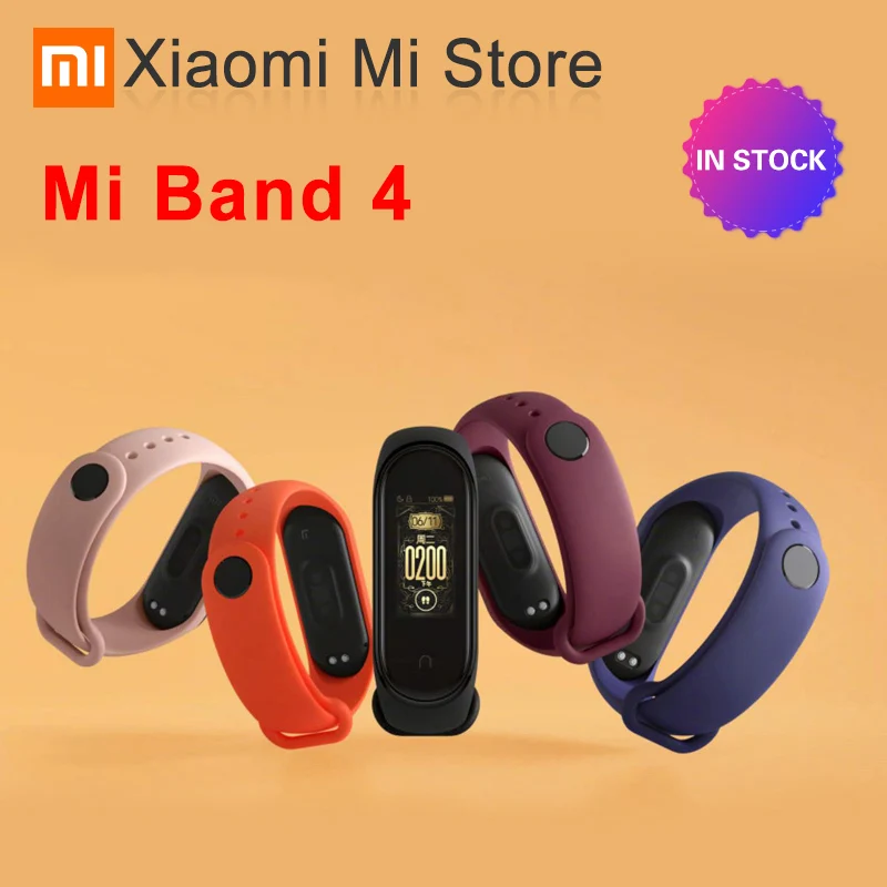 Умный браслет Xiaomi Mi Band 4 оригинальный фитнес с Bluetooth 5.0 и цветным сенсорным экраном