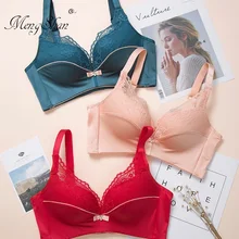 New lace flor Mosaico rosto Sexy Encontro Cueca Anel-free Super copo de espessura 3.5 centímetros Sutiã sem anel de aço 80A 80B 85A