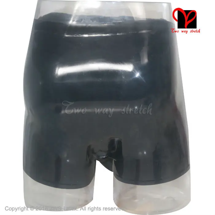 Latex Shorts With Hidden Penis Sheath Anus Condom Lock Zip
