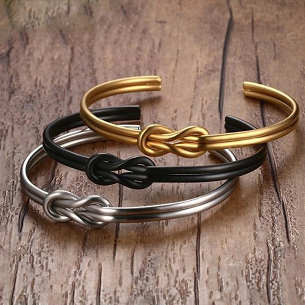Buy Twist Wire Knot Cuff Bracelet Manchette Gold